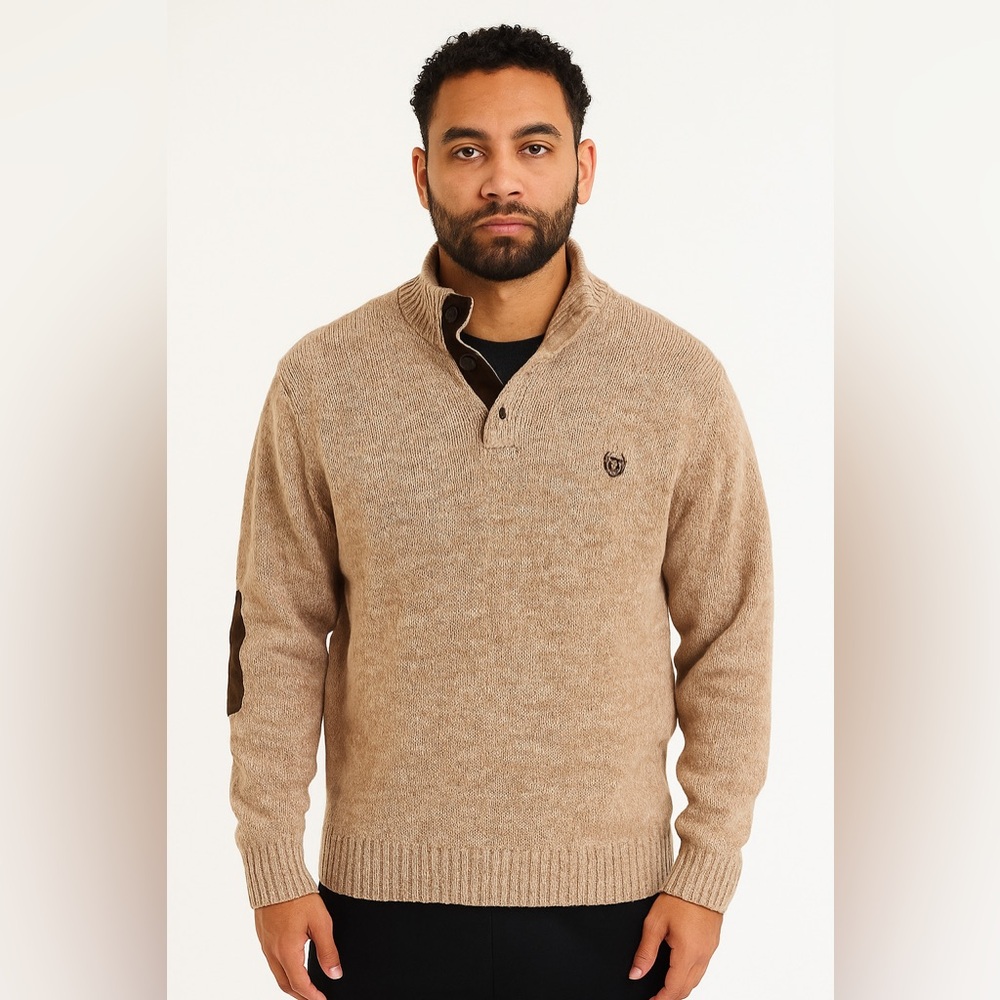 Chaps Men's Beige Zip Up Sweater